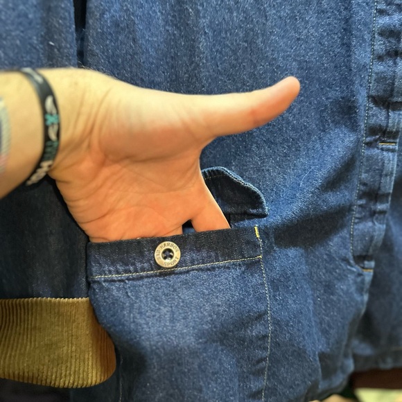 Vintage Sag Harbor Denim Corduroy Chore Barn Coat Jacket Womens Large - Picture 4 of 9